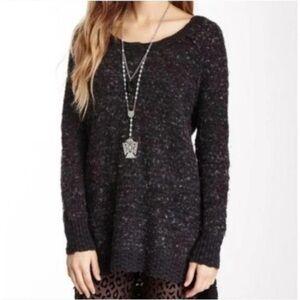 Free People Honeycomb Mix Jeepster Black Pullover Sweater Womens XS